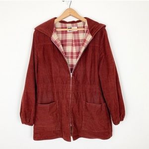 Vintage corduroy flannel lined hooded jacket